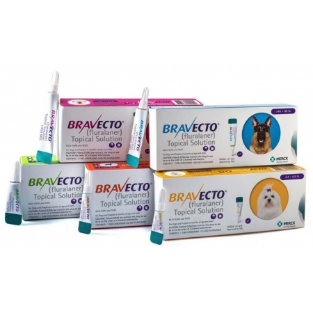 Bravecto Dog M 500 mg spot-on roztok pre stredne veľké psy ( od 10 do 20 kg ) 1 x 1,79 ml  