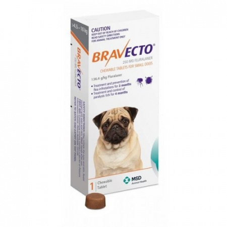 BRAVECTO-žuvacia tableta pre malé psy (4,5-10 kg) 