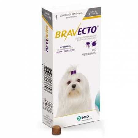 BRAVECTO-žuvacia tableta pre veľmi malé psy (2-4,5kg) 