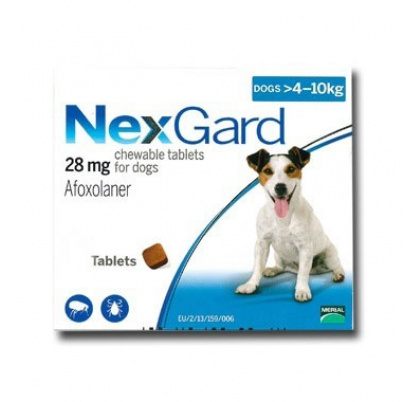 NexGard M ( 4 - 10 kg ) 28 mg žuvacie tablety 3 x 1 tbl.  