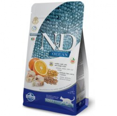 Farmina N&D cat OCEAN adult Codfish,spelt,oats&orange 1,5 kg