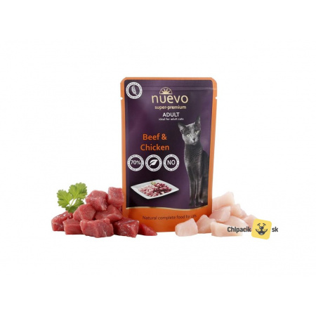 NUEVO cat Adult Beef & Chicken 85 g kapsička