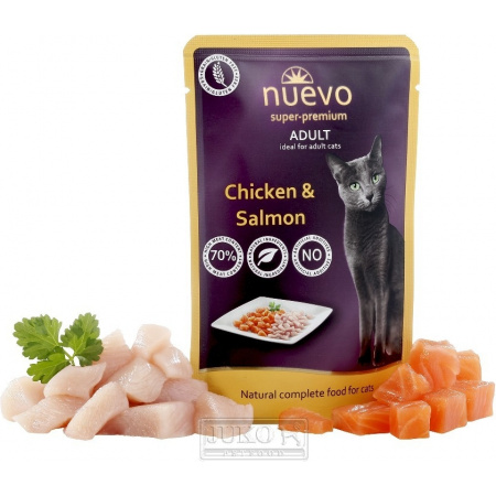 NUEVO cat Adult Chicken & Salmon 85 g kapsičky