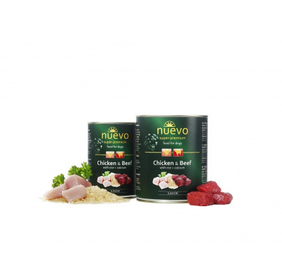 NUEVO dog Junior Chicken & Beef 800 g konzerva