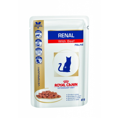 Royal Canin Vet Diet Wet Cat Renal Beef 12 x 85 g kapsička